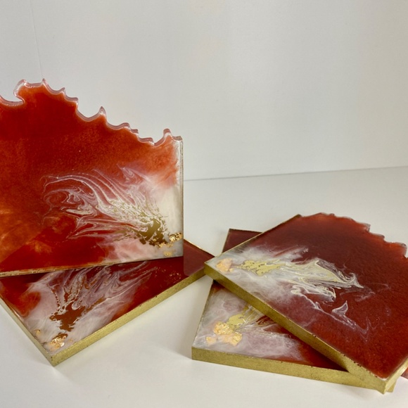 Square Geode Coaster Set - Picture 3 of 8